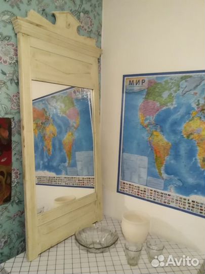 Рама старинная, зеркало новое