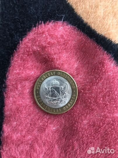 Монета 10 р. Воронежская область