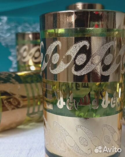 Стаканы Цветное Стекло/Позолота Винтаж