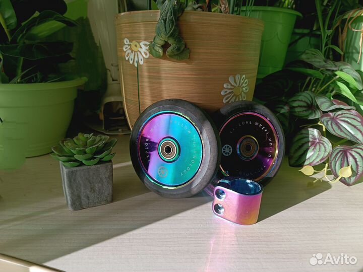 Колеса на трюковой самокат 120мм и зажим