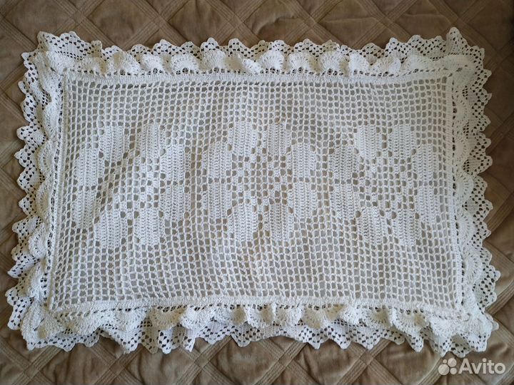 Подушка с наволочкой винтаж, ручная работа кружево
