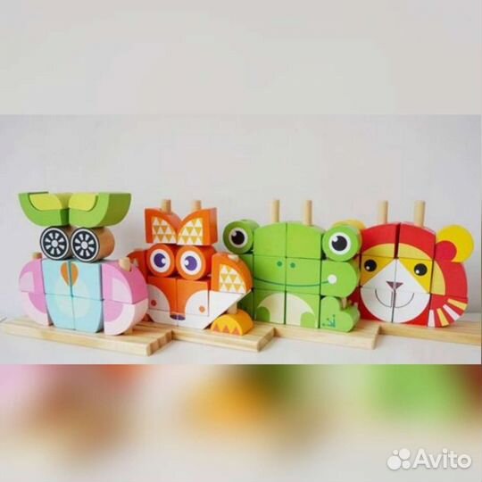 Деревянный пазл вертикальный для малышей
