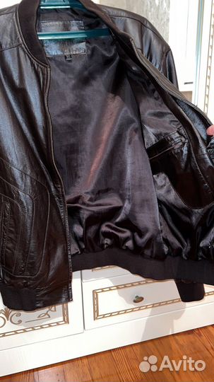 Кожаная куртка мужская коричневая