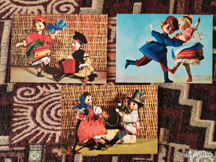 Открытки 147шт СССР Русский сувенир 1968 куклы