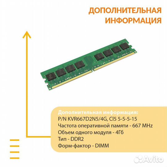Модуль памяти KIngston DDR2 4гб 667 MHz PC2-5300