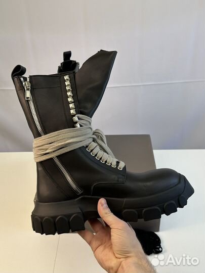 Rick Owens Bozo Tractor Lace Up Combat Black 9.5US