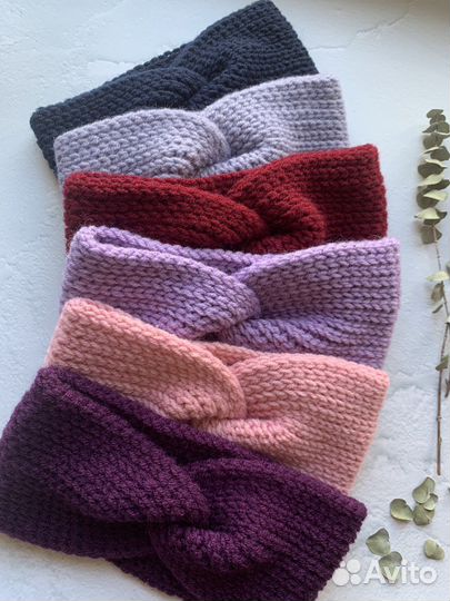 Повязка на голову вязаная