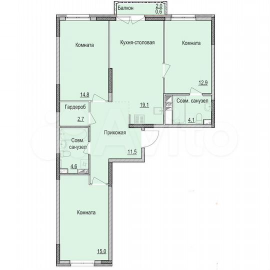 3-к. квартира, 84,7 м², 5/17 эт.