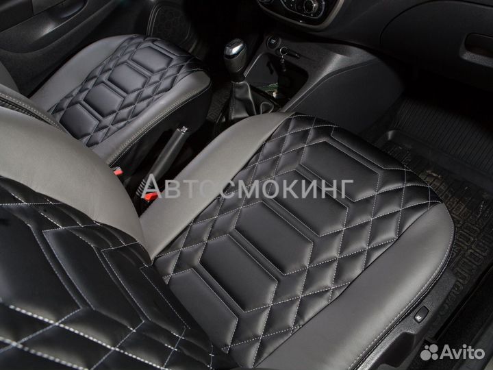 Авточехлы на Renault Kaptur, 5 шт. экокожа
