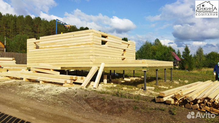 Срубы дома из бруса 6х6 с террасой строительство