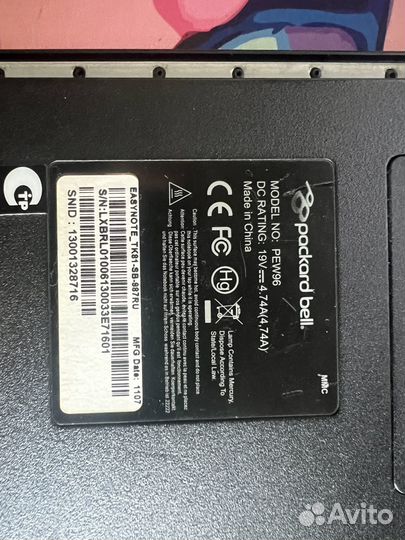 Ноутбук packard bell