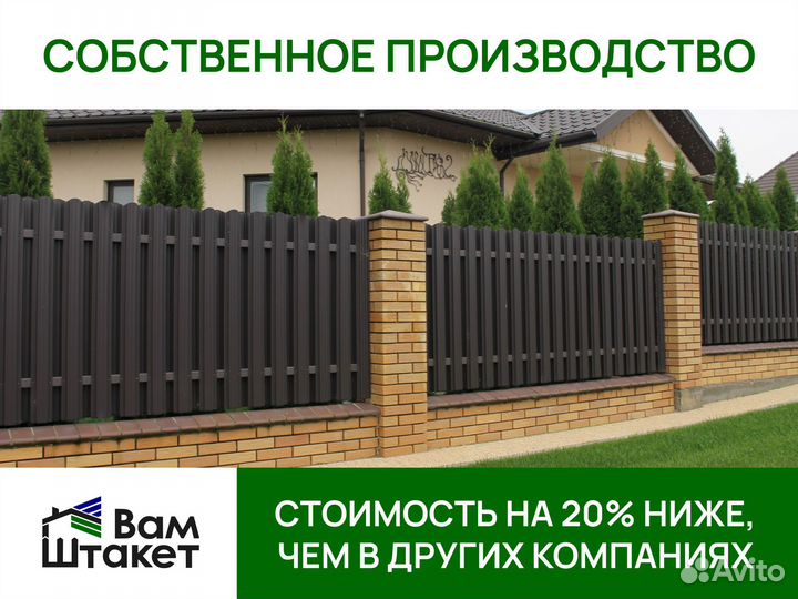 Штакетник металлический