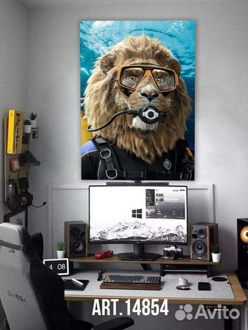 NFT постеры (Картина Брутальные Львы