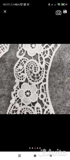 Воротник кружевной пришивной