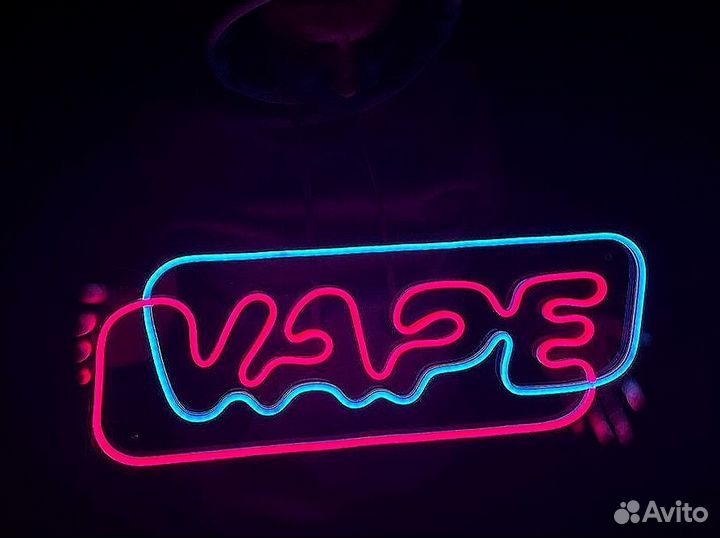 Вывеска из неона вейпшоп от производителя