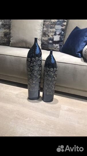 Ваза новая напольная синяя италия