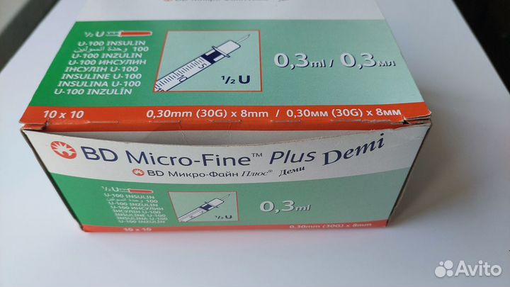 BD Micro-Fine Plus Demi 0.3 для инсулина шприц