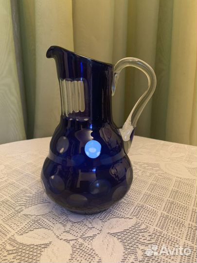 Кувшин цвета сапфир, кобальтовое стекло