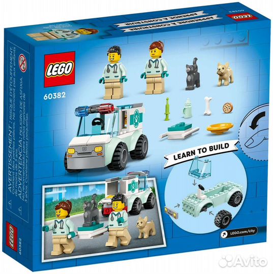 Конструктор Lego City 60382 Ветеринарный фургон