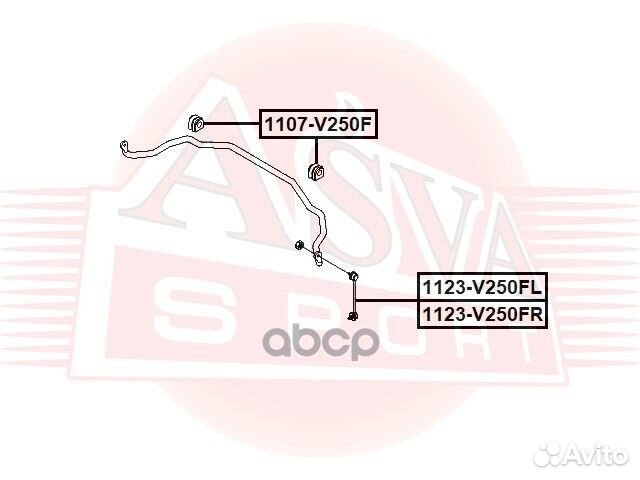 Тяга стабилизатора 1123V250FL asva