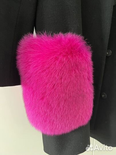 Кашемировое пальто с мехом