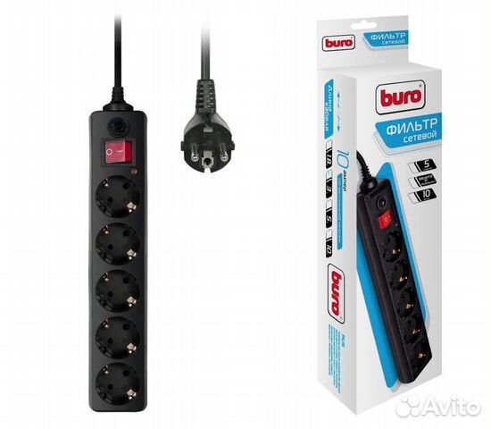 Новый Сетевой фильтр удлинитель Buro 5метр 5 розет