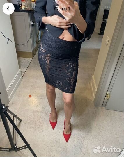 Kova&T S черная кружевная мини юбка