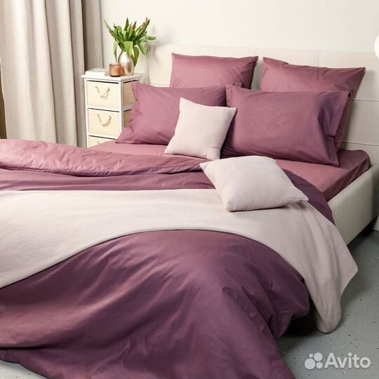 Постельное белье страйп сатин Blueberry night