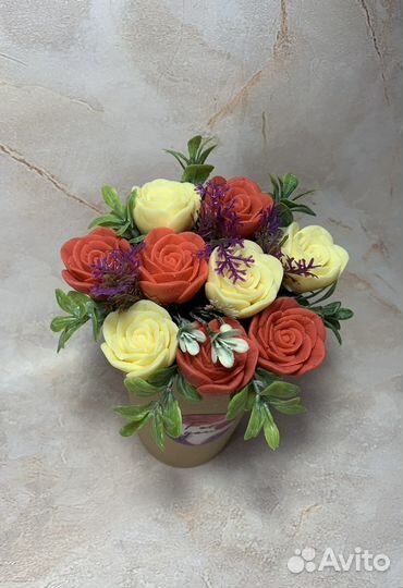 Букет из мыла ручной работы, подарок на 8 марта