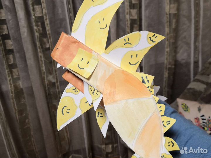 Дракон бумажный из картона в подарок арт