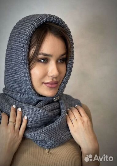 Капюшон-снуд вязаный новый