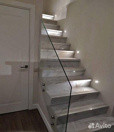 Перила для лестниц из стекла