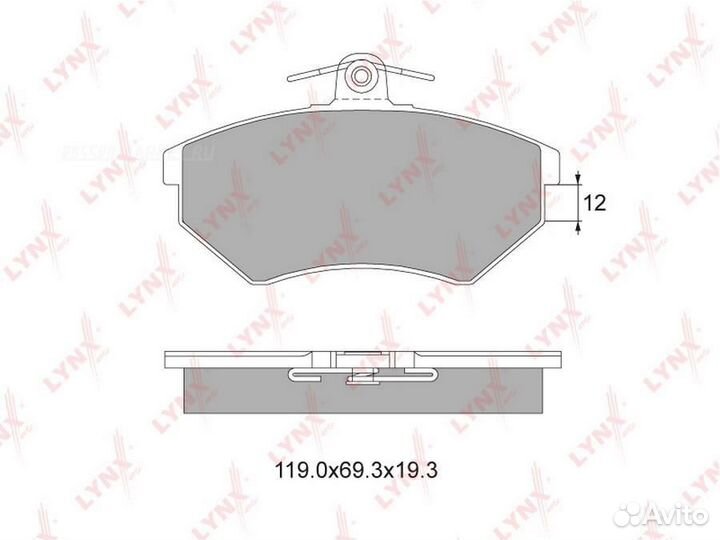 Lynxauto BD-1205 Колодки тормозные дисковые перед