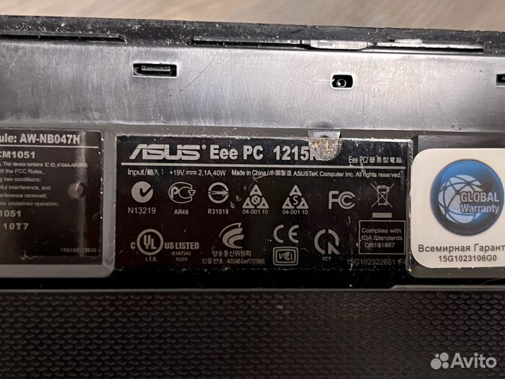 Разбор Asus 1215N (детали/запчасти)