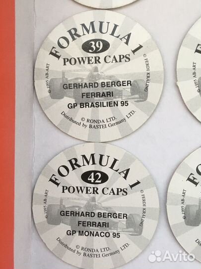 Фишки из 90х,power caps F1 (редкие)