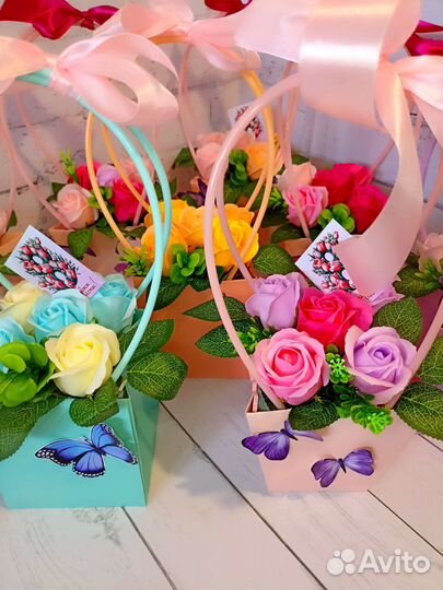 Букет из мыльных роз