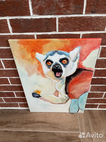 Яркая картина с животными 50*70 холст, масло