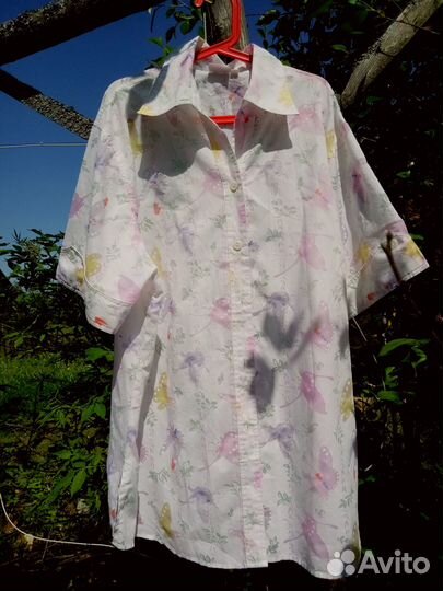 Рубашка с коротким рукавом, унисекс, размер L