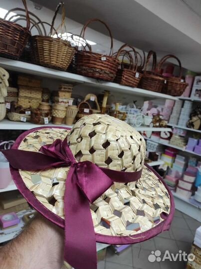 Шляпа женская соломенная