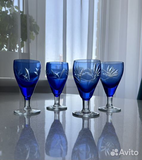 Бокалы, фужеры, рюмки цветное стекло СССР