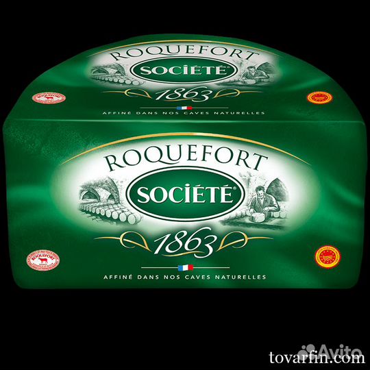 Сыр с плесенью Рокфор зеленый Roquefort Societe