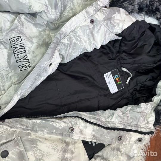 128-134 куртка белая серая осень весна дождевик