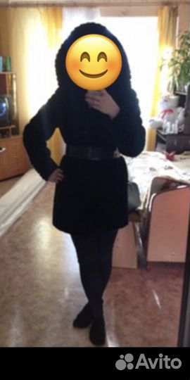 Шуба мутоновая с капюшоном