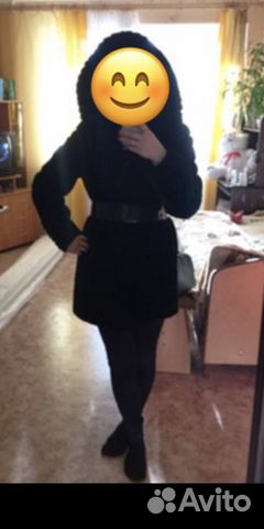 Шуба мутоновая с капюшоном