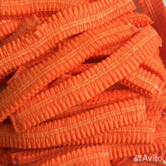 Шапочки одноразовые 100шт-оранжевые