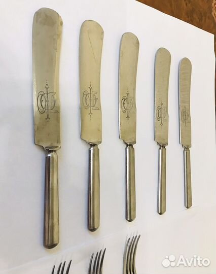 Антикварные ножи вилки Златоуст ранние Советы