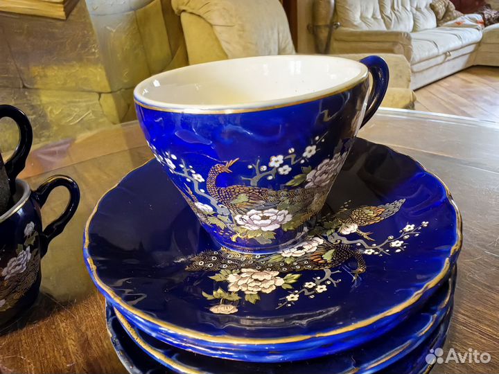 Сервиз кофейный синий Япония