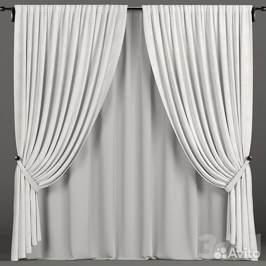 Шторы атлас белый