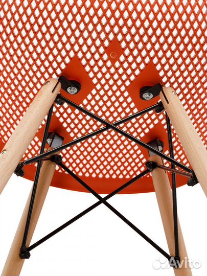Стул ажурный в стиле eames DSW, оранжевый 1 шт NEW
