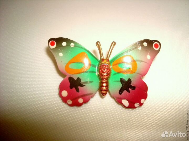 Винтажная брошь. бабочка. korea